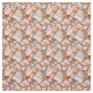 Rose Gold Gemstones Fabric