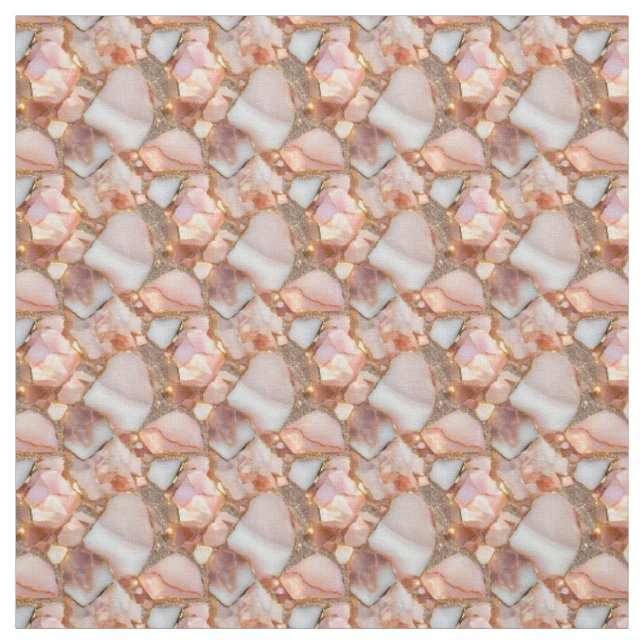 Rose Gold Gemstones  Fabric (Swatch)