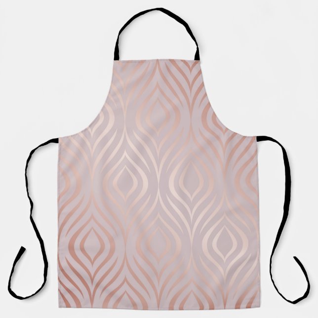 Rose gold geometric seamless pattern apron (Front)
