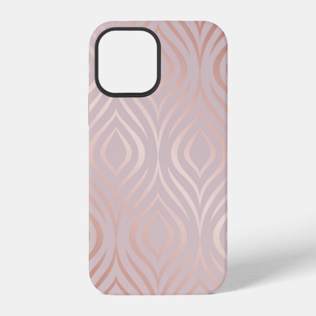 Rose gold geometric seamless pattern iPhone case (Back)