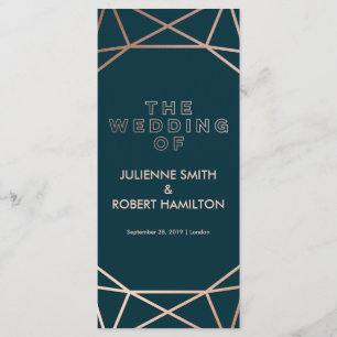 Rose Gold Geometric Wedding Ceremony Program