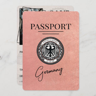 Rose Gold Germany Passport Save The Date