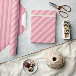 Rose Gold Gift Wrapping Paper Striped Template