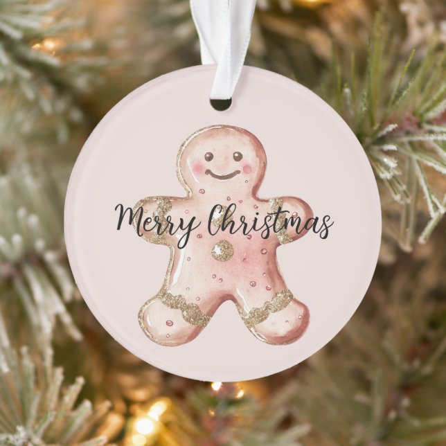 Rose Gold Gingerbread Cookie and Tree Ornament (Tree)
