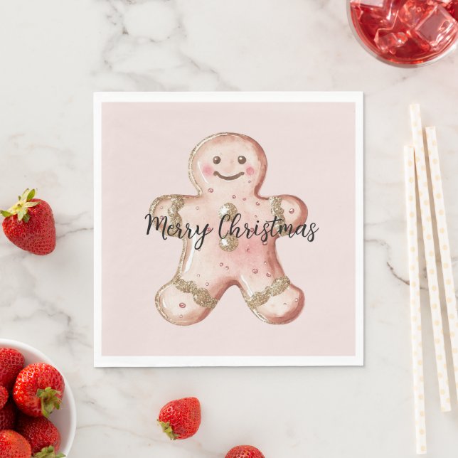 Rose Gold Gingerbread Cookie  Napkin (Insitu)