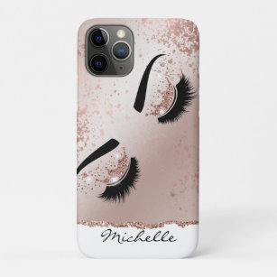 rose gold girly lash queen lashes eyes Case-Mate iPhone case
