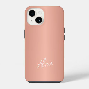 Rose gold girly signature name personalized iPhone 14 case
