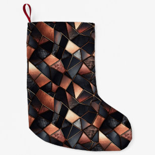 Rose Gold Glam and Black Small Christmas Stocking