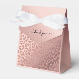 Rose Gold Glam Animal Print Glittery Favor Box