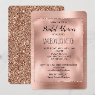 Rose Gold Glam Glitter Invitation
