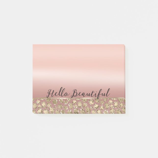 Rose Gold Glam Glitter Leopard   Post-it Notes (Front)