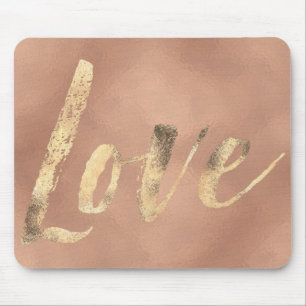Rose Gold Glam Love Mouse Pad