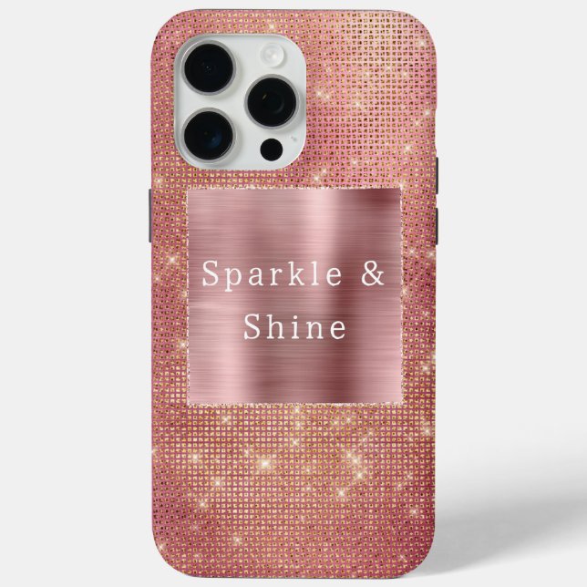 Rose Gold Glam Sparkle Case-Mate iPhone Case (Back)