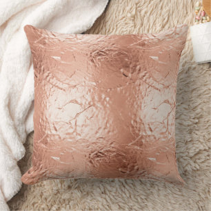Rose Gold Glam Throw Pillow