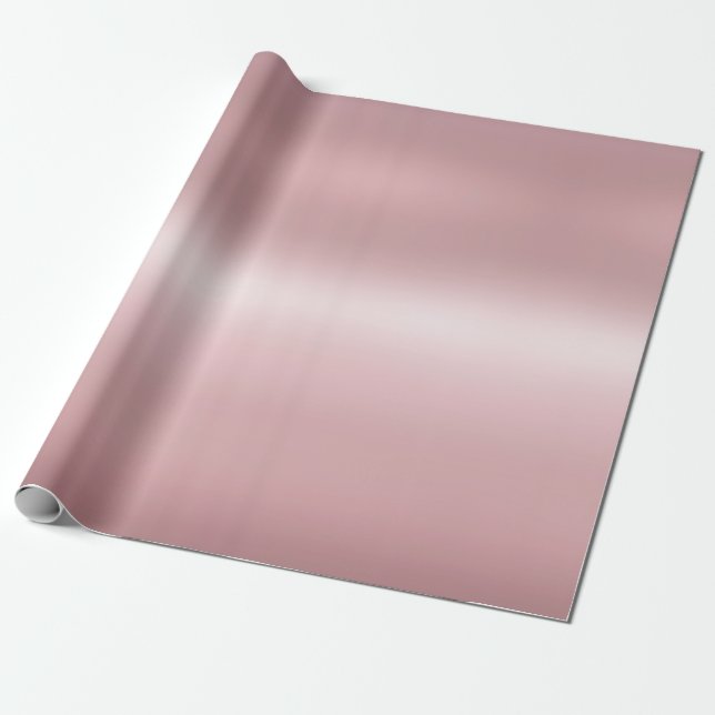 Rose Gold Glamourous Metallic Look Elegant Gift Wrapping Paper (Unrolled)