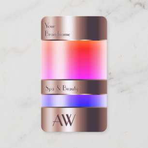 Rose Gold Glass Can Look Colourful Liquids Monogra Business Card