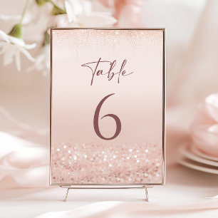 Rose Gold Glitter 18th Birthday Table Numbers