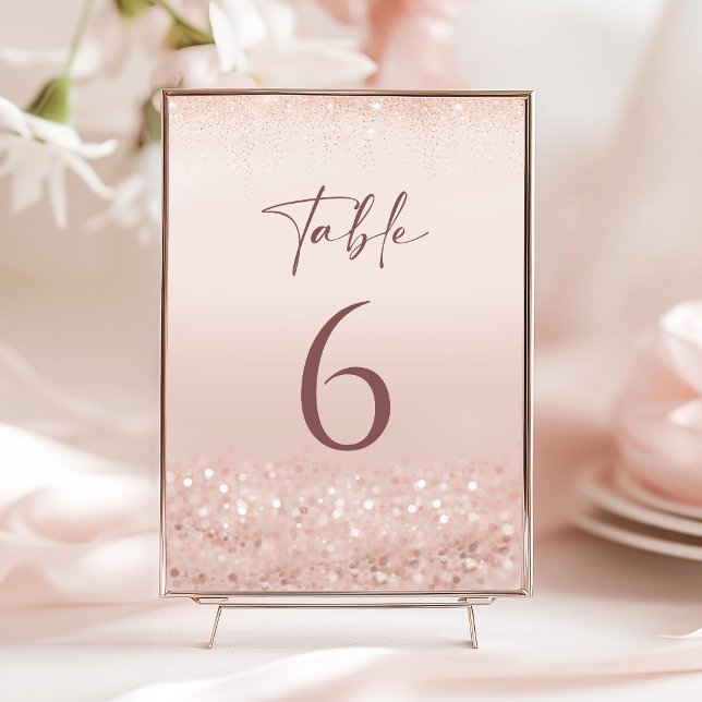 Rose Gold Glitter 18th Birthday Table Numbers (Rose Gold Glitter 18th Birthday Table Numbers)