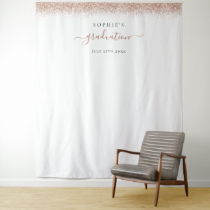 Rose Gold Glitter 21st Background for Photos Tapestry
