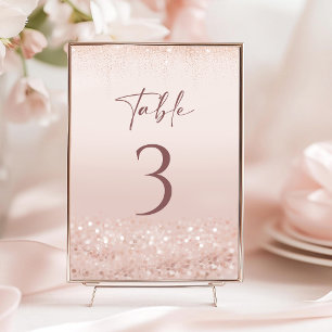 Rose Gold Glitter 21st Birthday Table Numbers