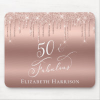 Rose Gold Glitter 50th Birthday