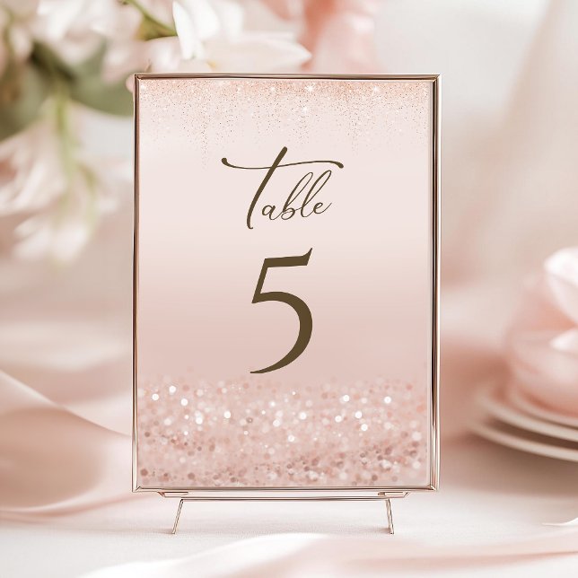 Rose Gold Glitter 80th Birthday Table Numbers (Rose Gold Glitter 80th Birthday Table Numbers)