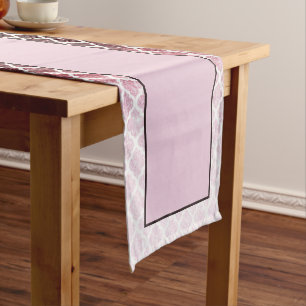 Rose gold glitter and lace medium table runner