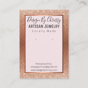 Rose Gold Glitter And Pink Jewelry Display Card