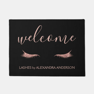 Rose Gold Glitter and Sparkle Eyelash Extension Doormat