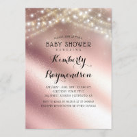 Rose Gold Glitter and Sring Lights Baby Shower