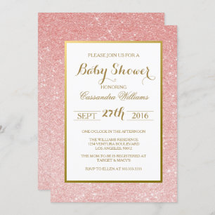 Rose Gold Glitter - Baby Shower Invitation
