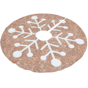 Rose gold glitter background christmas tree skirt