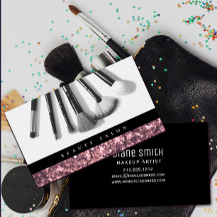 Rose Gold Glitter Beauty Salon Business Card