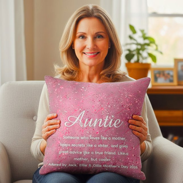 Rose Gold Glitter Best Ever Aunt Definition Person Throw Pillow (Creator Uploaded)