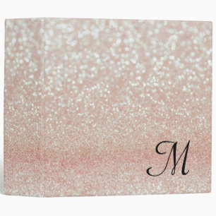 Rose Gold Glitter Binder