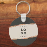 Rose gold glitter black modern elegant budget keychain<br><div class="desc">Modern budget elegant rose gold effect black and natural business packing and thank you favour gift tag.</div>
