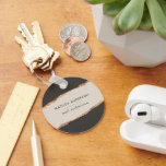 Rose gold glitter black modern elegant budget keychain<br><div class="desc">Modern budget elegant rose gold effect black and natural business packing and thank you favour gift tag.</div>