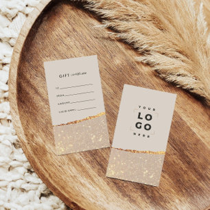 Rose Gold Glitter & Black Modern Gift Certificate