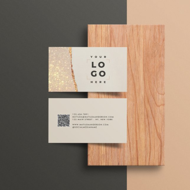 Rose gold glitter black pink modern square busines business card (Creator Uploaded)