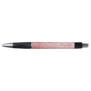 Rose Gold Glitter Blush Ombre Personalized Name Pen