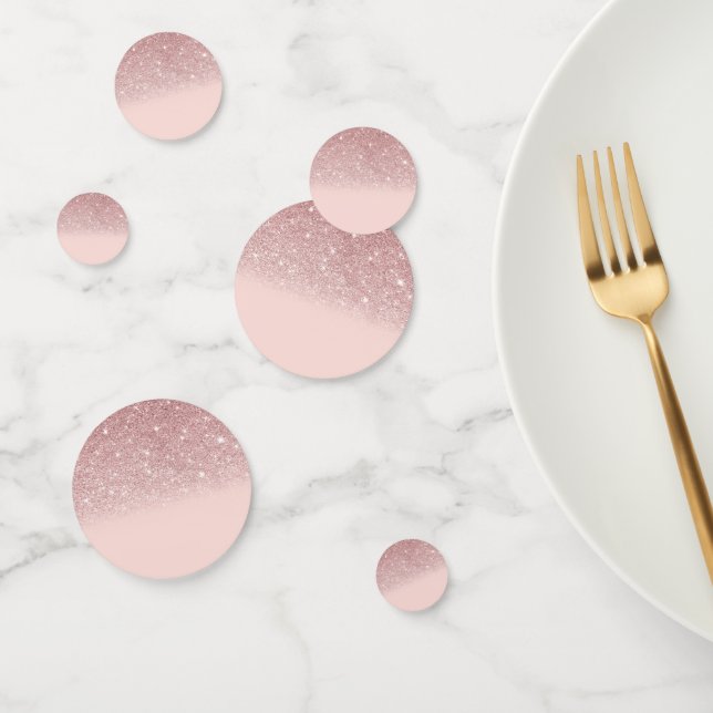 Rose Gold Glitter Blush Pink Ombre Confetti (Group)