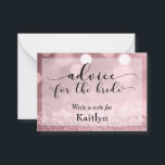 Rose Gold Glitter Bokeh Advice for the Bride<br><div class="desc">Using a gorgeous, ornate script font from my collection, I've created typography elements the key words, taking the designs to the next level. I these cards the phrase in the "fancy type" reads "advice for the bride". All other text is rendered here in a versatile, serif font that can also...</div>