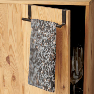 Rose Gold Glitter Bokeh Glam 2 Kitchen Towel