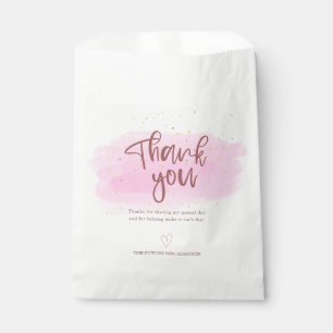 Rose Gold Glitter Bridal Shower Thank You Favour Bag