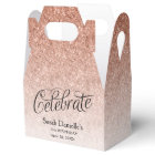 Rose Gold Glitter Celebrate Custom Birthday