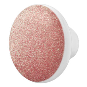 Rose Gold Glitter Ceramic Knob