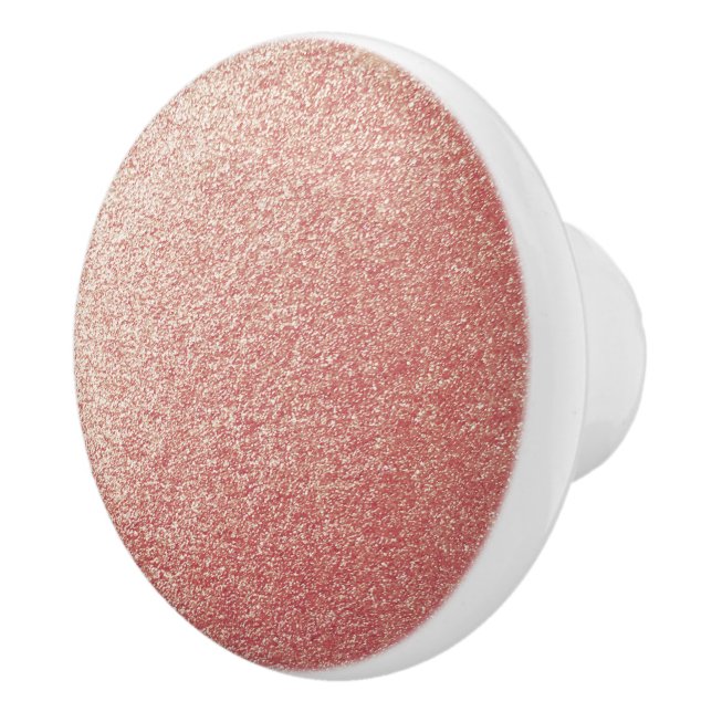 Rose Gold Glitter Ceramic Knob (Right)