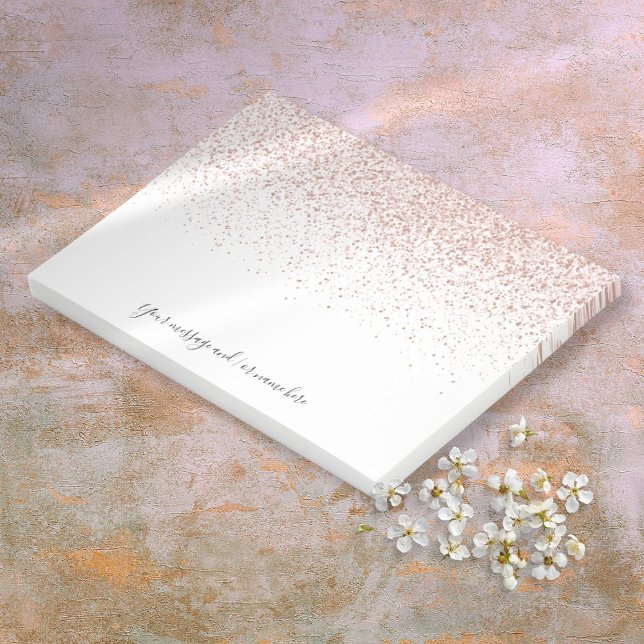 Rose Gold Glitter Chic Script Custom Message  Post-it Notes (Rose Gold Glitter Chic Script Custom Message Post-it Notes)