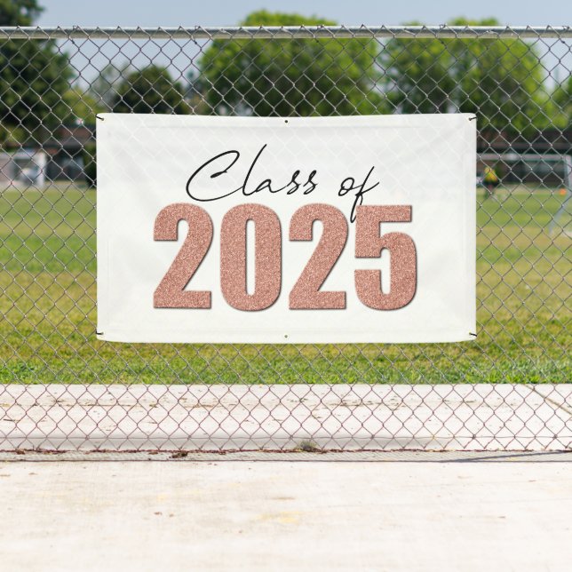 Rose Gold Glitter Class of 2025 Banner (Insitu)