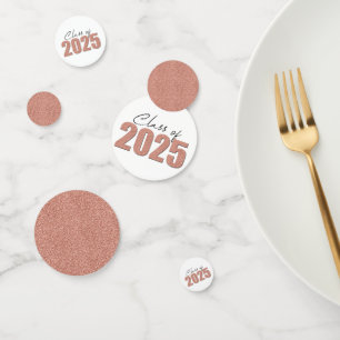Rose Gold Glitter Class of 2025 Confetti